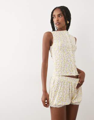 Miss Selfridge Button Through Tank Co-ord In White