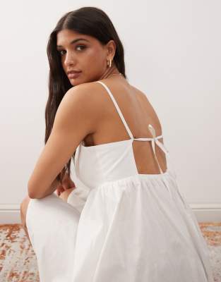 Miss Selfridge button up sun dress-White