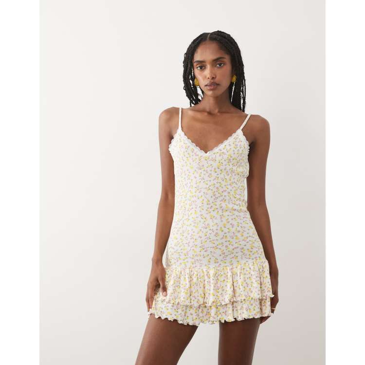 Miss Selfridge cami mini dress in floral print | ASOS