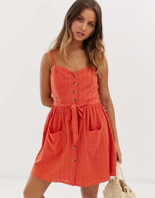 miss selfridge orange dress