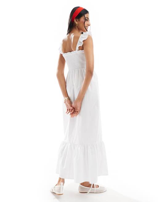 Miss Selfridge cami sundress in white poplin , 3 of 4