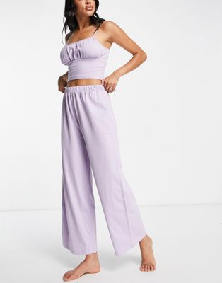 Miss Selfridge cami top and trouser pyjama set in lilac
