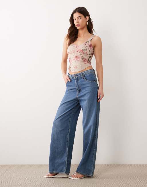 Miss Selfridge - Cami-top med korsetsnit og vintage-inspireret blomstermønster, 2 af 4