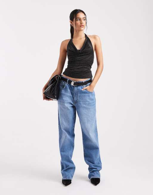 Miss Selfridge - Cami-top med vandfaldsudskæring og hotfix-udsmykning, 2 af 4