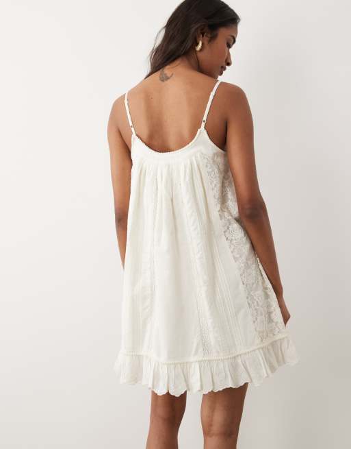 Miss Selfridge cami trapeze dress in cream, 2 of 4