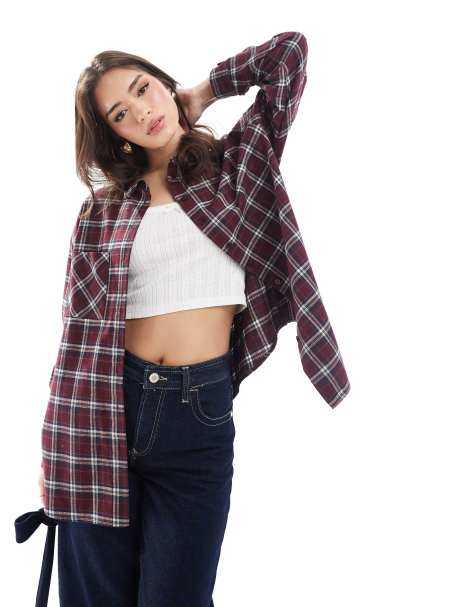 Miss Selfridge - Camicia oversize in flanella a quadri - view 1