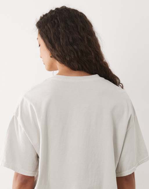 Miss Selfridge - Camiseta color crudo extragrande con estampado marino, 4 de 4