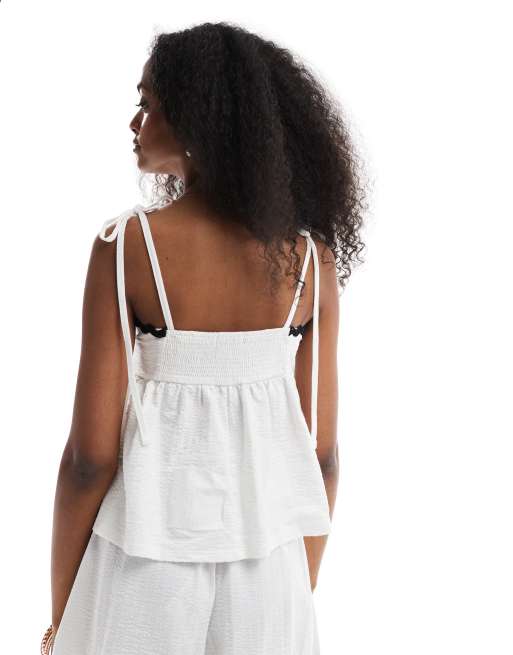 Miss Selfridge – Camisole-Oberteil mit Zickzackdetail, Kombiteil, 4 von 4
