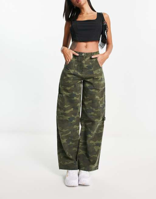 Wide leg 2025 camo trousers