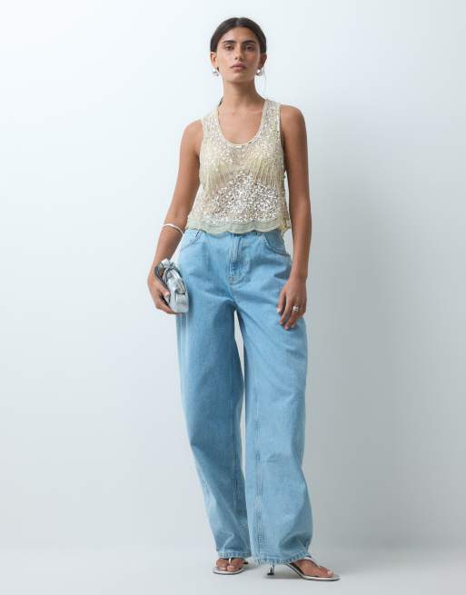 Miss Selfridge - Canotta premium decorata oro, 2 di 4