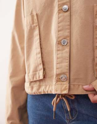 Miss Selfridge Canvas Jacket-brown
