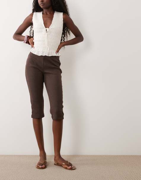 Miss Selfridge Capri-Hose als Kombiteil in Schokobraun - view 1