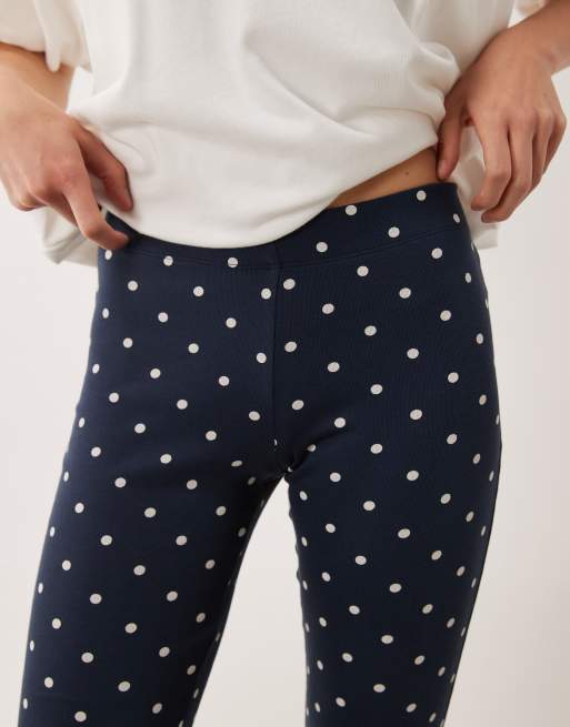 Miss Selfridge capri pants in navy polka dot print (part of a set), 4 of 5
