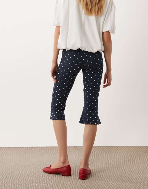 Miss Selfridge capri pants in navy polka dot print (part of a set), 5 of 5