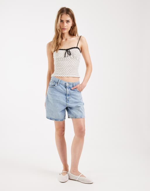 Miss Selfridge - Caraco à pois bordé de dentelle, 4 de 4