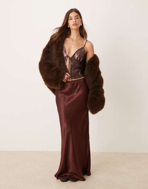 Miss Selfridge Caraco en satin Rose ASOS