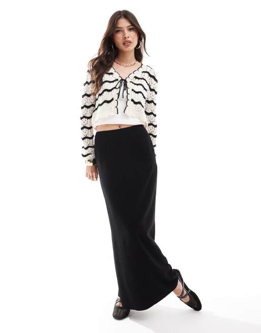 Miss Selfridge - Cardigan all'uncinetto a righe allacciato sul davanti, 2 di 4