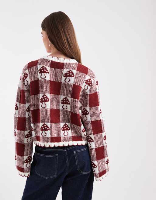 Miss Selfridge - Cardigan med tæppesyninger og svampedetaljer, 4 af 4