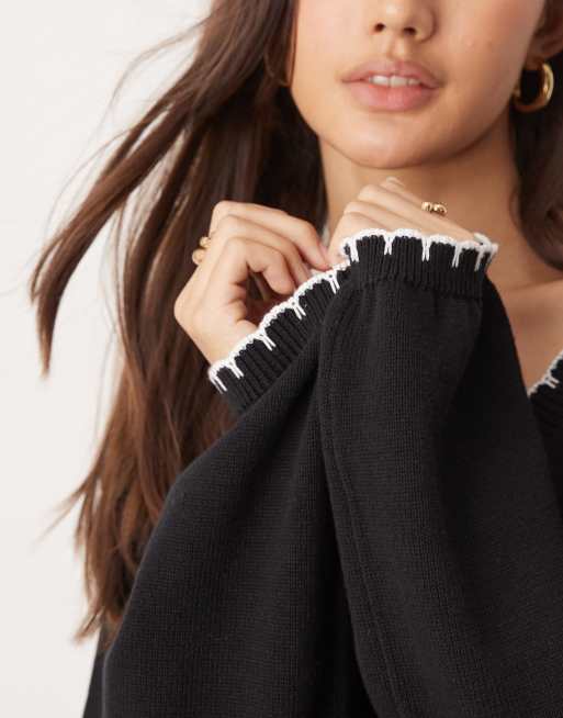 Miss Selfridge - Cardigan med V-hals og tæppesyninger, 2 af 4
