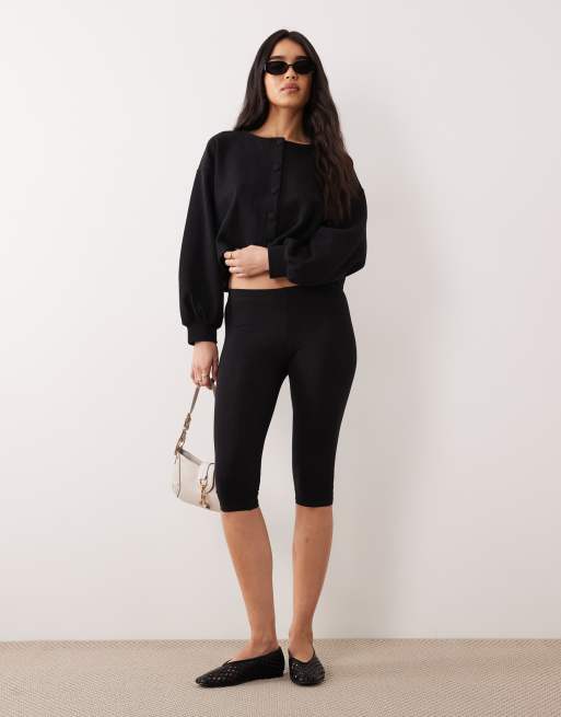 Miss Selfridge - Cardigan nero spazzolato a coste con maniche a palloncino, 2 di 4