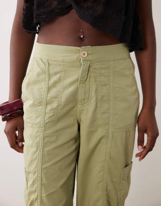 Miss Selfridge cargo capris in sage, 3 of 5