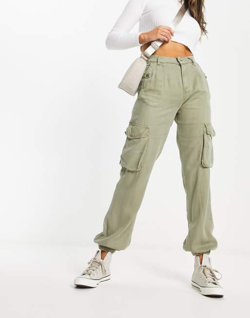 Elasticated on sale cargo pants