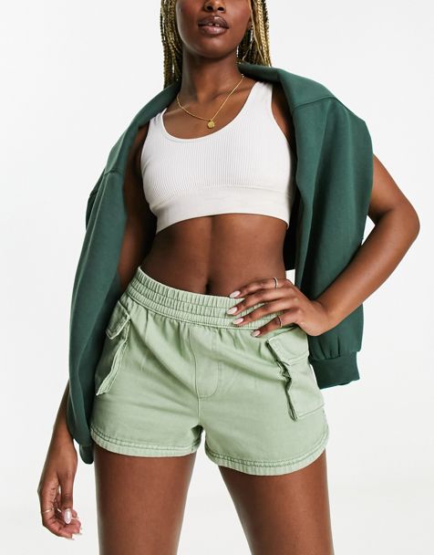 Low Waist Cargo Shorts - Khaki green - Ladies