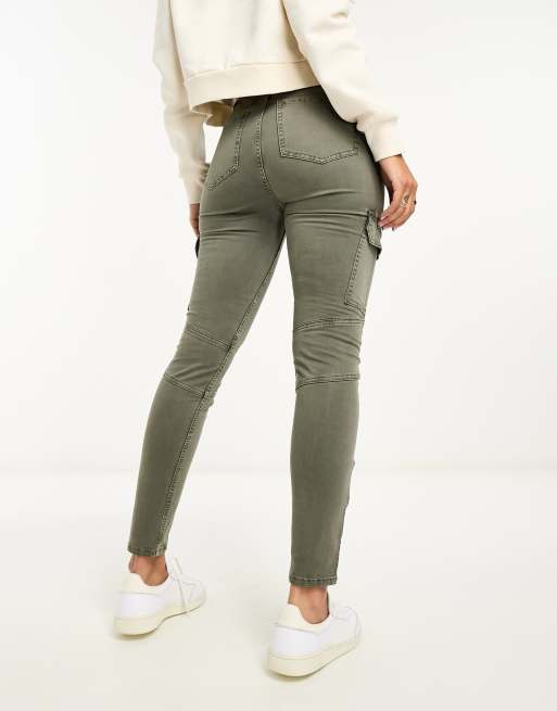 Green cargo skinny on sale jeans