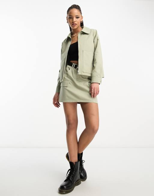 Khaki on sale skirt jacket