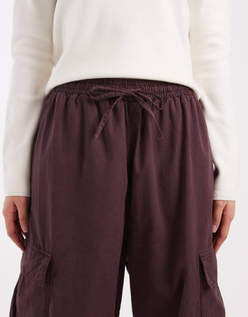 Miss Selfridge - Cargobroek met ballonpijpen in bordeauxrood, 4 van 5