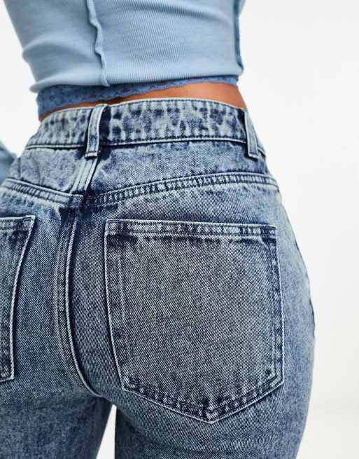 Miss Selfridge - Cargojeans met rechte pijpen in blauwe wassing, 2 van 5