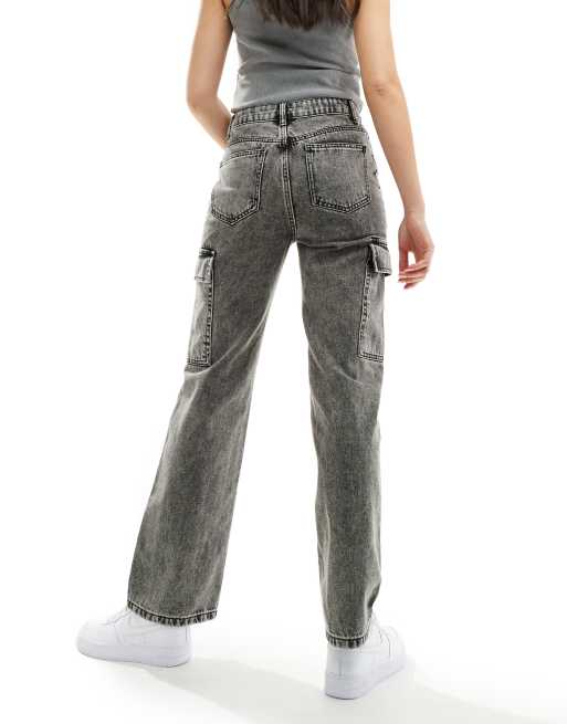 Miss Selfridge - Cargojeans met rechte pijpen in zwarte wassing, 3 van 5