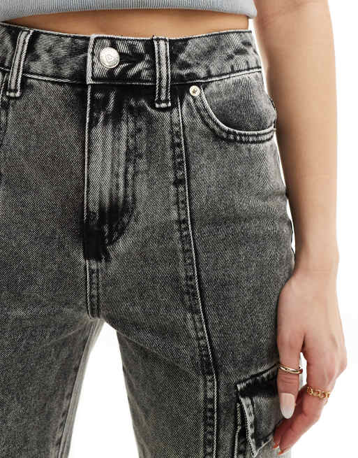 Miss Selfridge - Cargojeans met rechte pijpen in zwarte wassing, 5 van 5