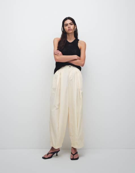 Miss Selfridge casual balloon trouser in buttermilk - view 1