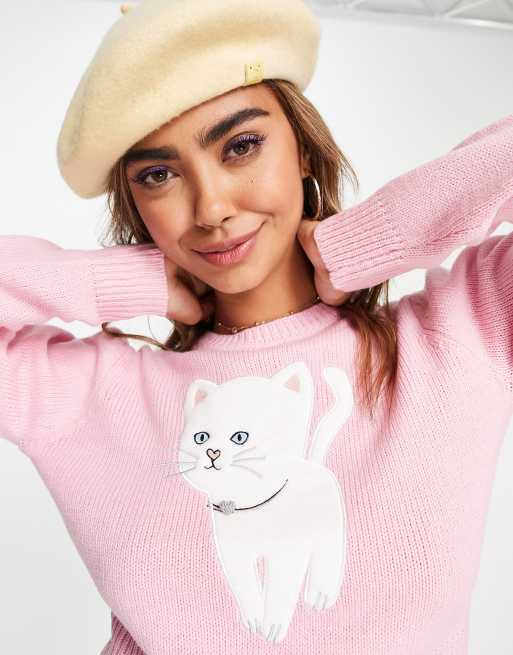 Pink puff sleeve outlet sweater