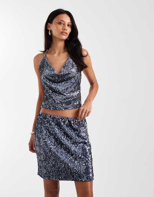 Miss Selfridge – Cekinowa spódnica mini, część zestawu