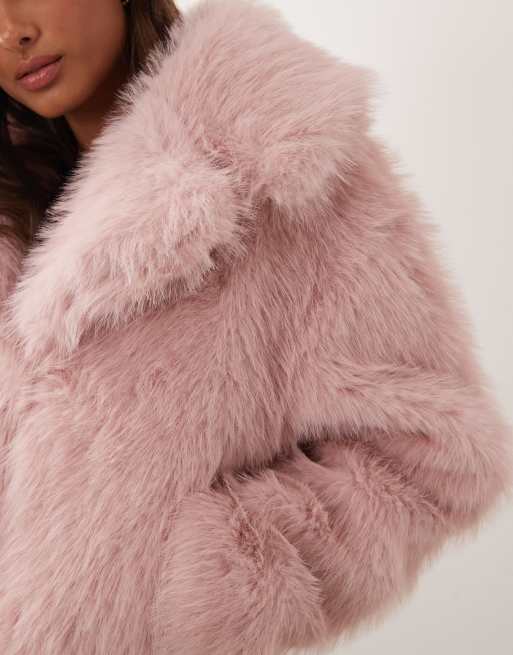 Miss Selfridge - chaqueta corta de piel sintética rosa, 3 de 4