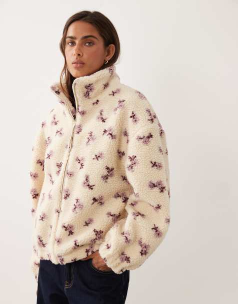 Miss Selfridge - chaqueta de forro polar con estampado floral pequeño - view 1