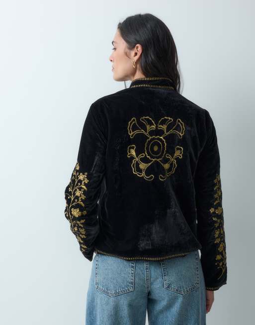 Miss Selfridge chaqueta de terciopelo bordada en negro, 4 de 4