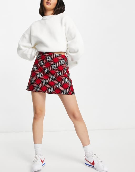 Miss selfridge a-line mini skirt in check hotsell