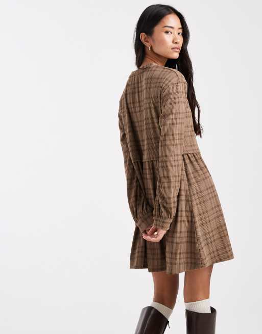 Miss Selfridge check smock mini dress, 3 of 4