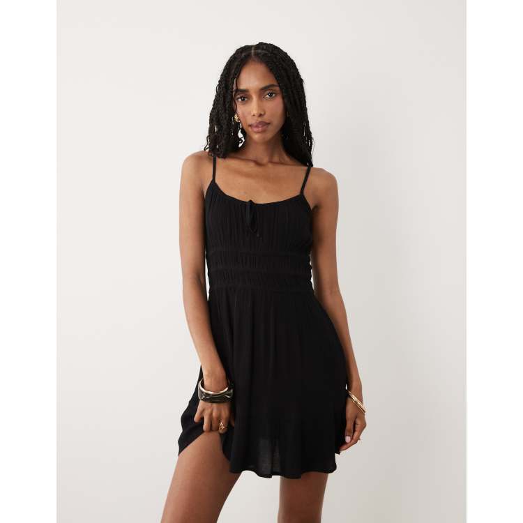 mini sun dress Ultimate Sundress Linen Blend Blue Size XS from Hello Molly while the empire waist enhances your natural shape for a comfortable and flattering fit Sun on Repeat Abstract Mini