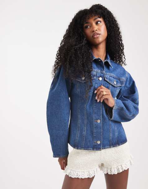 Miss Selfridge - Chemise en jean style corset ajustée - Délavage moyen - view 1