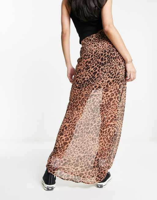 Animal print chiffon outlet maxi skirt