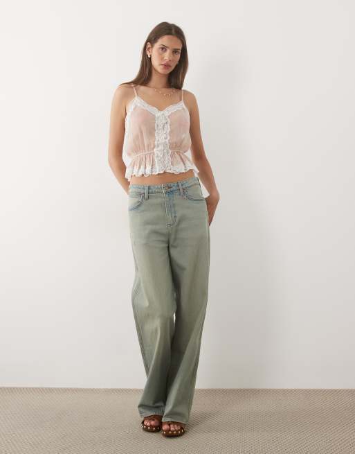 Miss Selfridge chiffon cami co-ord with tie detail in pink, 4 of 4