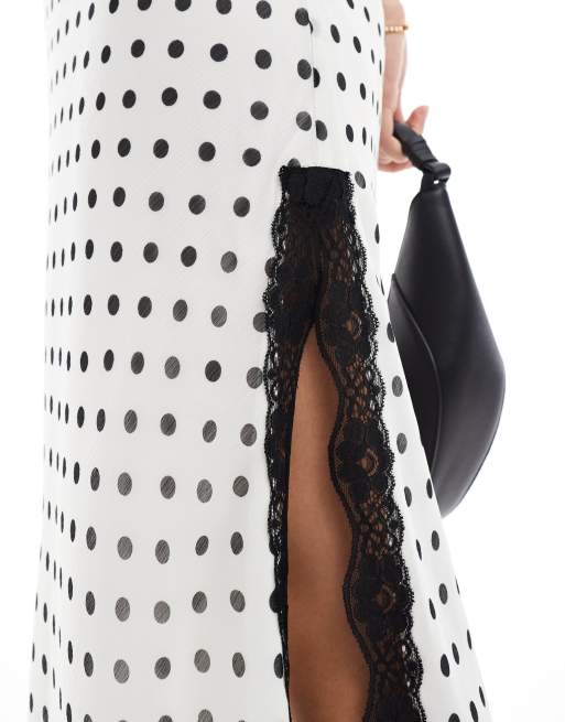Miss selfridge polka dot maxi dress deals