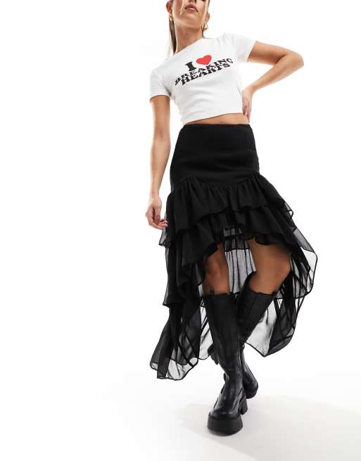 High low outlet skirt chiffon