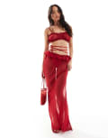 [Miss Selfridge] Miss Selfridge chiffon maxi skirt in red 8 red