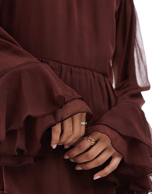 knee length dresses for ladies Brown Baby Doll Dress | Women`s Dresses by SOLMAR