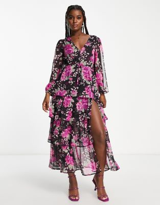 Miss selfridge floral outlet maxi dress